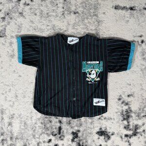 Vintage NHL Ducks Anaheim Kid's Hockey Button Up Jersey
